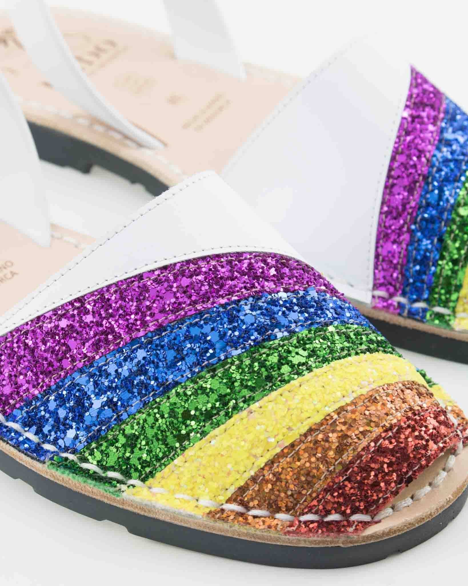 Rainbow glitter 2024 sandals